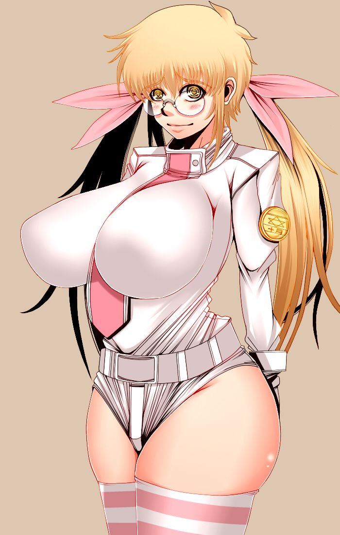 big_breasts blonde_hair clothing drifters glasses long_hair olmine