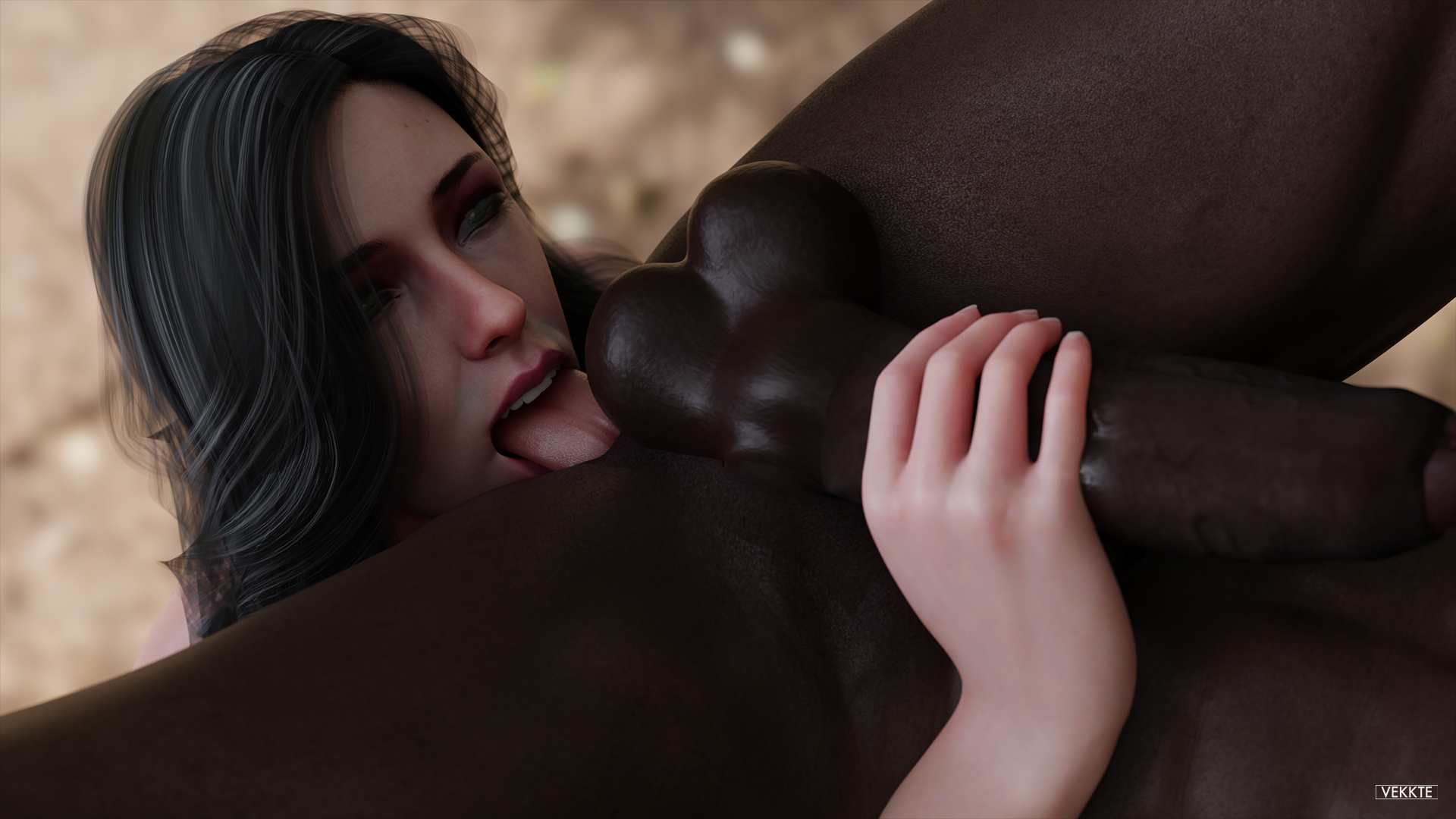1boy, 1girls, 3d, anal, anilingus, anus, ass, balls, big penis, black hair, blender, cd projekt red, dark skin, dark-skinned male, erection, eyes closed, female, female rimming male, foreskin, handjob, huge cock, interracial, large penis, long hair, male, male anilingus, muscles, navel, nude, nude female, nude male, oral, penis, rimming, rusty trombone, straight, testicles, the witcher, the witcher (series), the witcher 3: wild hunt, tongue, tongue out, uncircumcised, uncut, vein, veins, veiny, veiny muscles, veiny penis, vekkte, yennefer