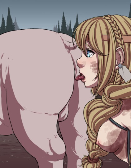 anilingus, astrid hofferson, beast rimming, female, how to train your dragon, human, male, male anilingus, pig, rimming, suid, suina, sus (pig), zoophilia