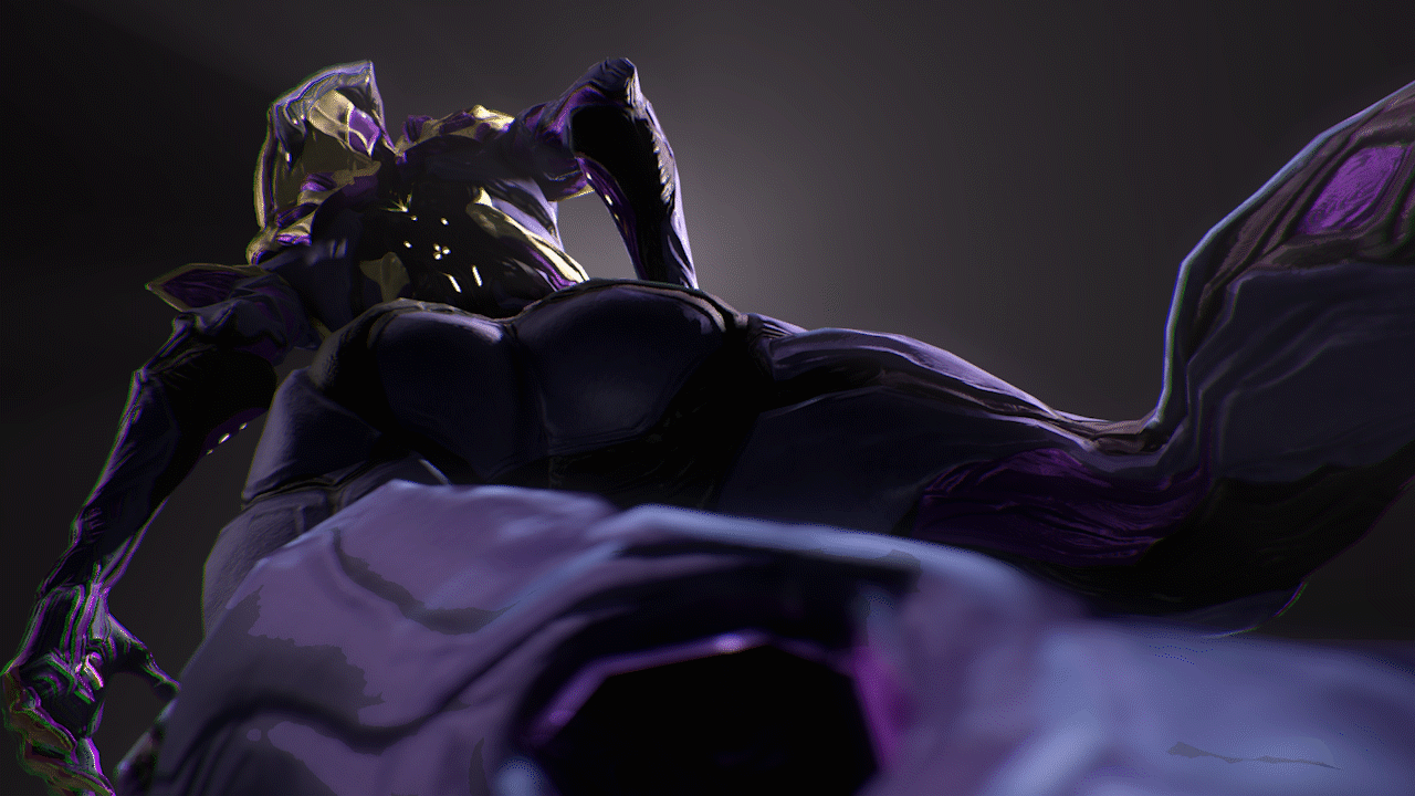 1girls, 2021, 3d, animated, ass, big ass, ceno0, female, sfm, solo, solo female, source filmmaker, warframe, wisp (warframe), worm's-eye view