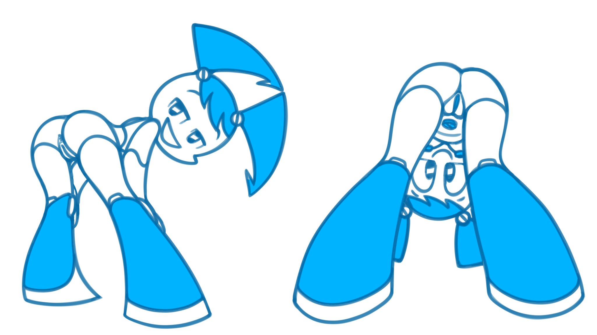1girls, ass, ass up, blue boots, blue nipples, blue pussy, boobs, boots, breasts, female, female only, jenny wakeman, looking at viewer, machine, my life as a teenage robot, nickelodeon, nipples, pussy, robot, robot girl, round ass, screw nipples, simple background, smooth skin, solo, solo female, tits, vagina, white background, white body, xj-9