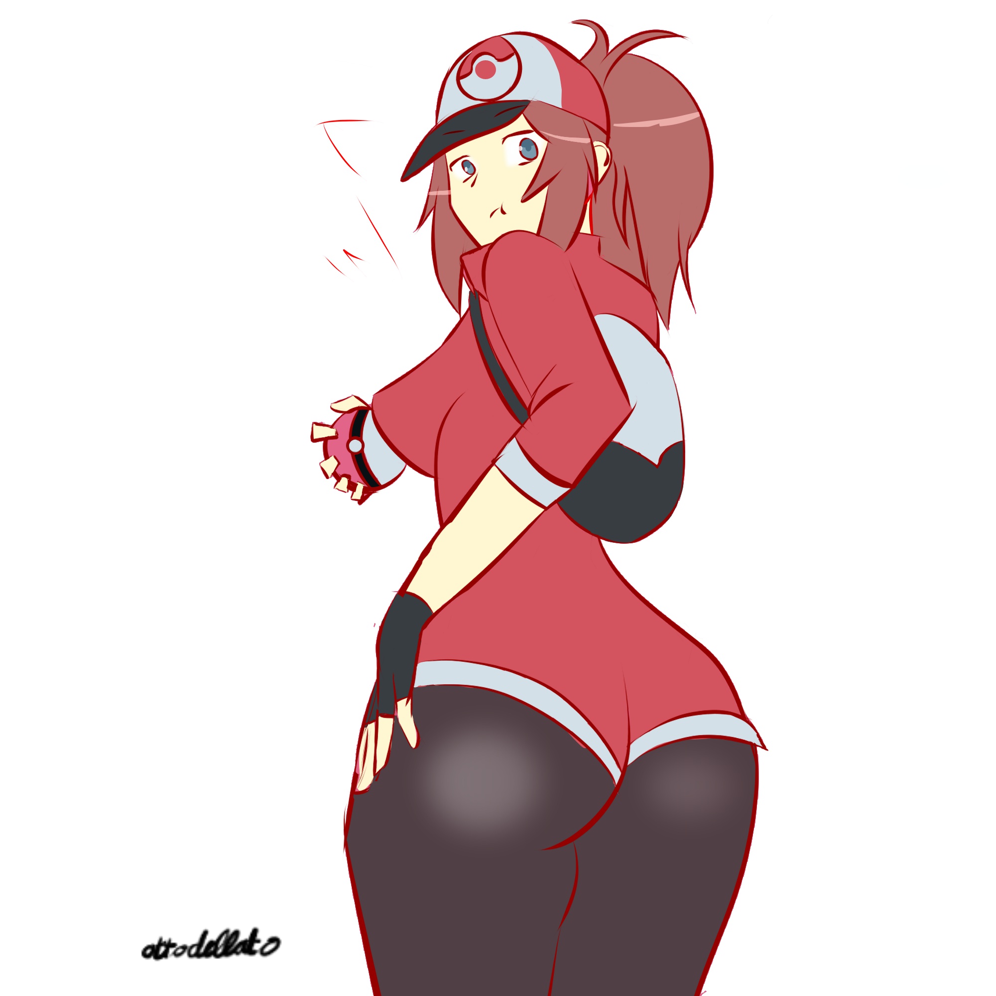 1girls, ass, backpack, bag, breasts, female, female focus, female only, female protagonist (pokemon go), human, large ass, looking back, medium breasts, pokemon, wide hips