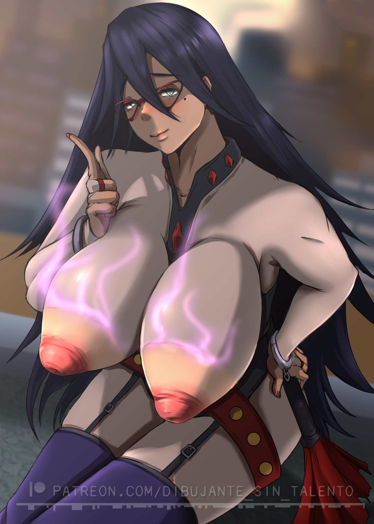big breasts, big nipples, breasts, dibujante sin talento, dibujantesintalento, female, huge breasts, midnight (my hero academia), my hero academia, nemuri kayama, nipples, ripped clothing
