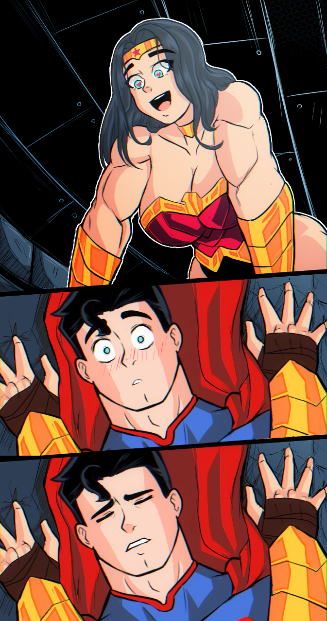 ahe_gao big_breasts clark_kent comic cowgirl_position dc dc_comics dcau diana_prince femdom heart-shaped_pupils kal-el killerghost meme muscles muscular muscular_female orgasm_face superhero superheroine superman superman_(series) wonder_woman wonder_woman_(series) yaranaika