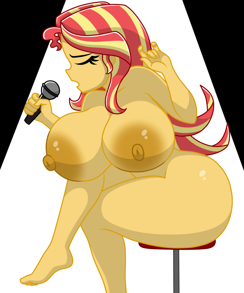 1girls areolae barstool big_ass big_breasts big_nipples bubble_butt closed_eyes completely_nude completely_nude_female equestria_girls female female_only friendship_is_magic hasbro huge_ass huge_breasts huge_nipples large_areolae large_ass large_breasts large_nipples mashoart microphone my_little_pony naked naked_female nude nude_female open_mouth singing solo spotlight sunset_shimmer two_tone_hair