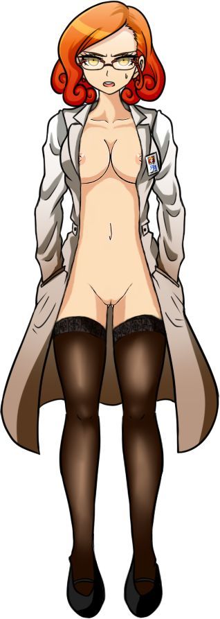 accurate_art_style breasts clothed clothing danganronpa danganronpa_another edit fanganronpa female female_only glasses mekaru_rei nipples orange_eyes orange_hair partially_clothed pussy red_hair sdra2 solo_female sprite_edit straight_hair super_danganronpa_another_2 tights unknown_artist