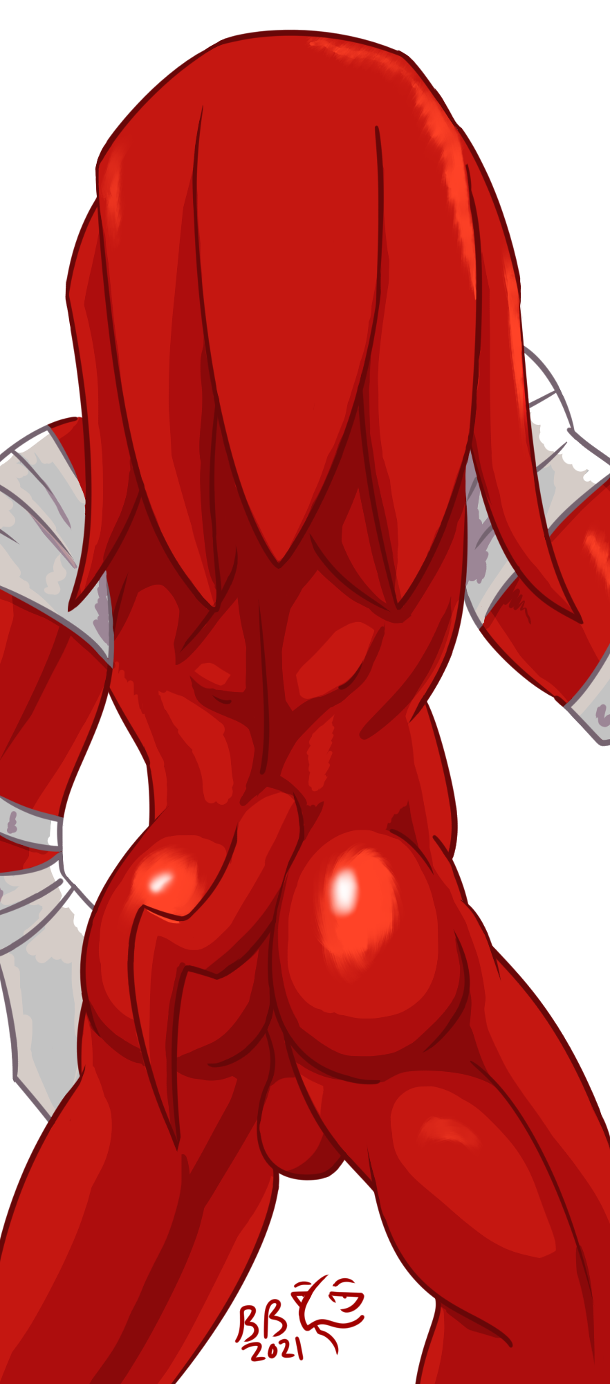 2021 alpha_channel anthro_only ass back_muscles backsack balls bandages big_arms big_legs big_muscles colored colored_lineart digital_drawing_(artwork) digital_media_(artwork) echidna facing_away gloves knuckles_the_echidna legs_spread light logo long_hair male_anthro male_only manly mostly_nude mostly_nude_male rear_view red_balls red_fur shaded signature small_tail solo sonic_(series) sonic_boom sonic_the_hedgehog_(series) standing tail_down thebigblackcod three-quarter_portrait transparent_background white_gloves