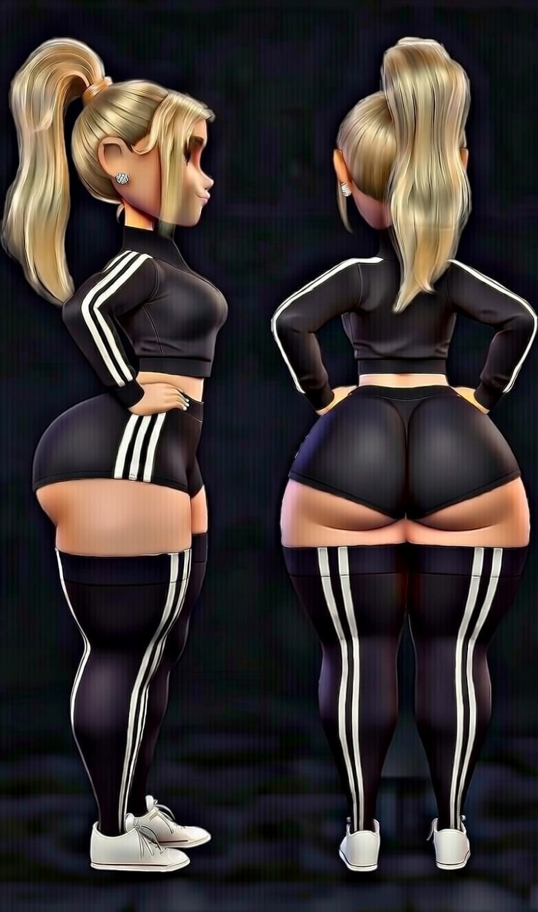 adidas, ai generated, bottom heavy, courtney babcock, thighhighs