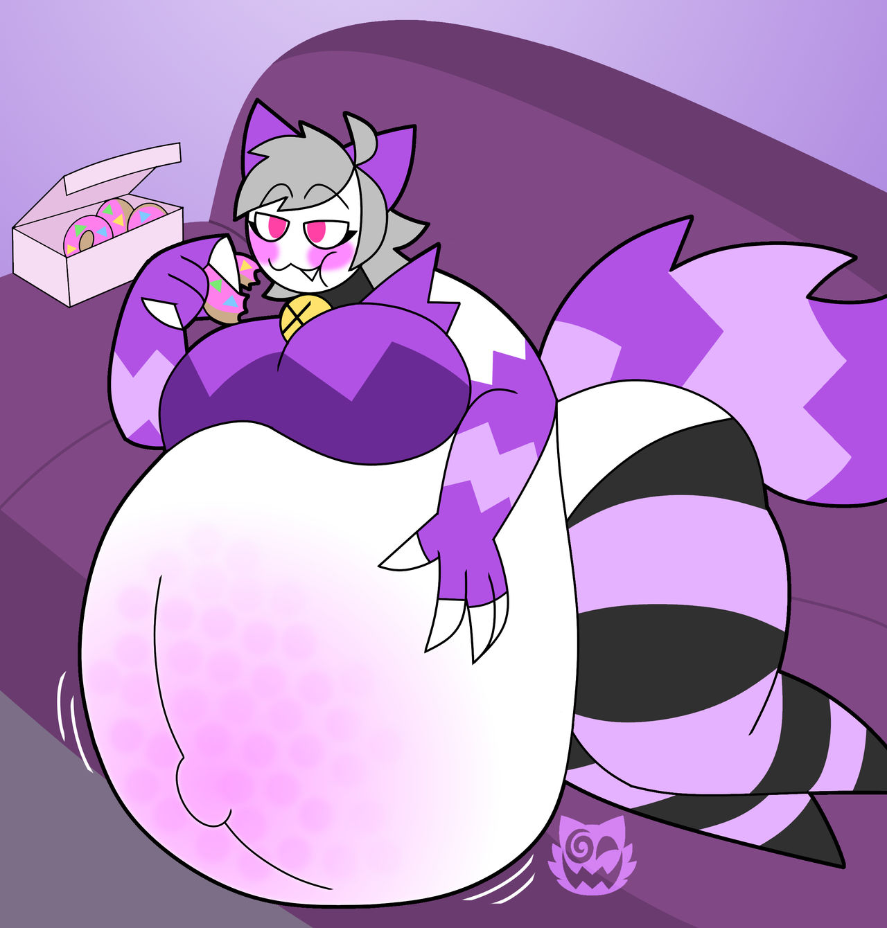 artist name, bunny ears, cat ears, color showing through skin, deviantart, deviantart username, egg laying, eggnant, emo, feline, furry, furry female, goth, goth girl, jiggle, jiggling ass, komfy46, pregnancy, pregnant, pregnant belly, pregnant female, rabbit, rabbit tail, slime, slime inflation, slime monster, unbirthing, vore, vore belly, vore comic, vore sex, wiggle lines