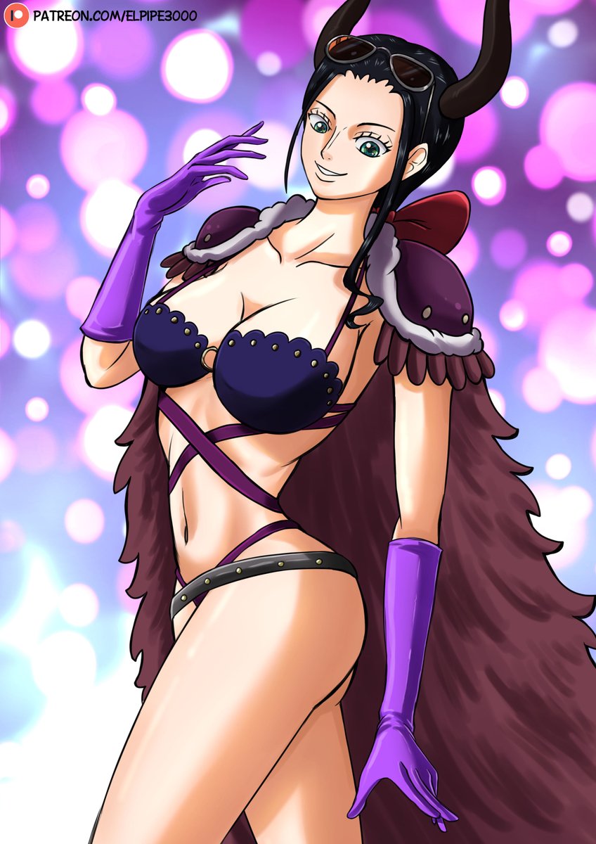 1girls beast_pirates beast_pirates_(cosplay) bikini black_hair blue_eyes elpipe3000 female female_only fully_clothed horns lingerie long_hair nico_robin one_piece revealing_clothes solo tagme wano_country