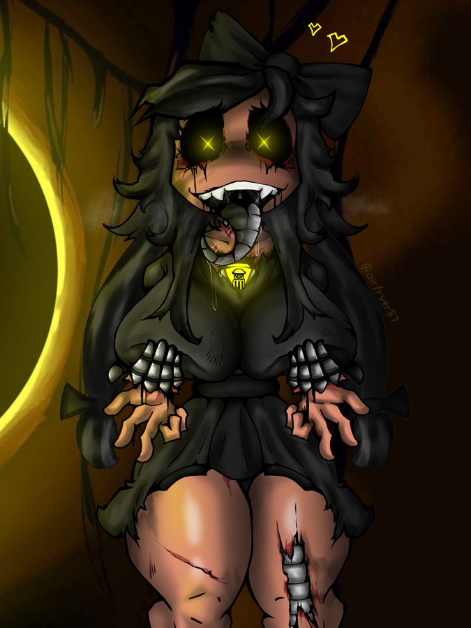 airfryer87, clothed, clothed female, cyn (murder drones), cyntessa (murder drones), female, female only, glitch productions, murder drones, repost, skinsuit, tongue, tongue out