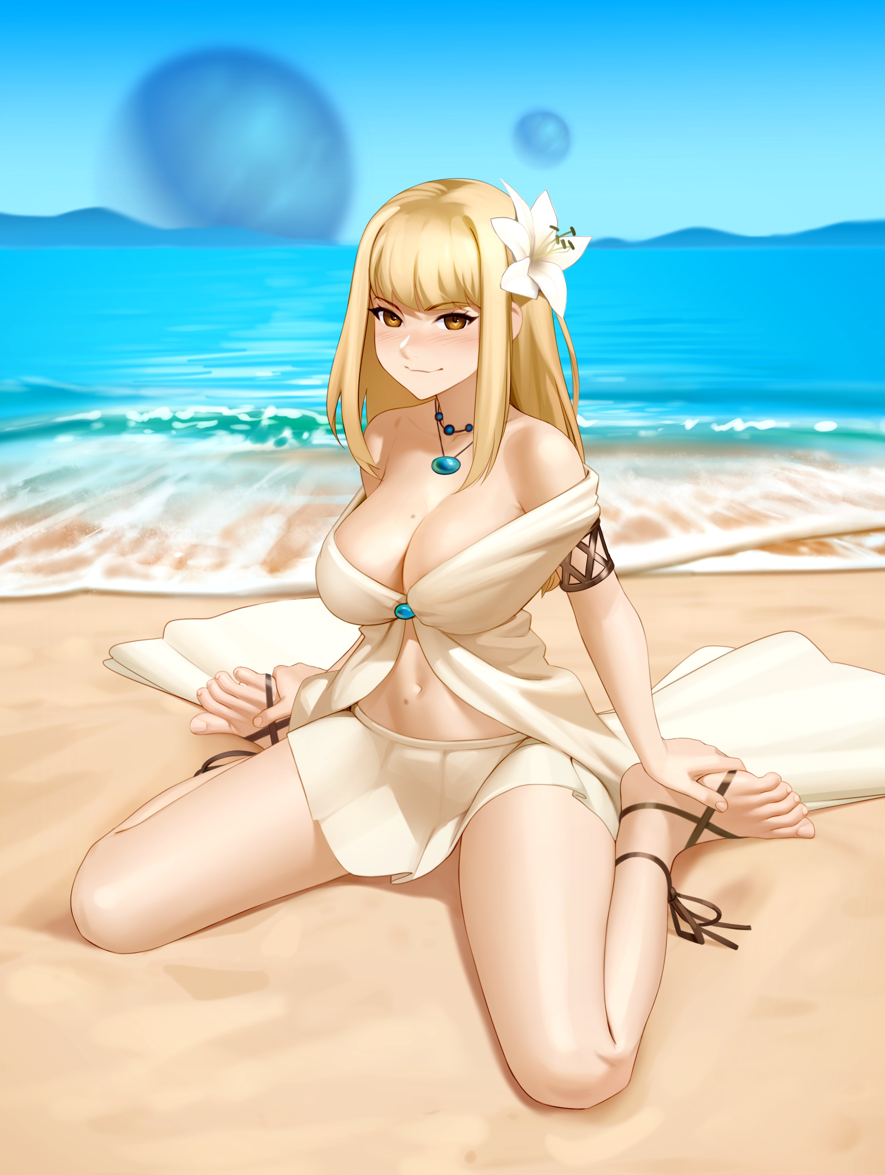 1girls, absurdres, barefoot, big breasts, breasts, feet, female, female only, highres, kairuhentai, kairunoburogu, large breasts, looking at viewer, solo, toes