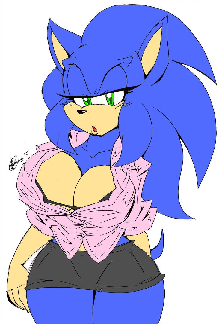 1girls, anthro, ass, big ass, big breasts, blue fur, bra strap, breasts, cleavage, covered nipples, eyeshadow, female, female anthro, female only, genderswap, genderswap (mtf), green eyes, hedgehog, hedgehog humanoid, highleg panties, huge breasts, lipstick, long hair, looking at viewer, mammal, mammal humanoid, navel, open shirt, revealing clothes, rule 63, seductive, seductive look, skimpy, skimpy clothes, skirt, smile, sonic (series), sonic the hedgehog, sonic the hedgehog (series), sonique the hedgehog, thick thighs, tight clothing