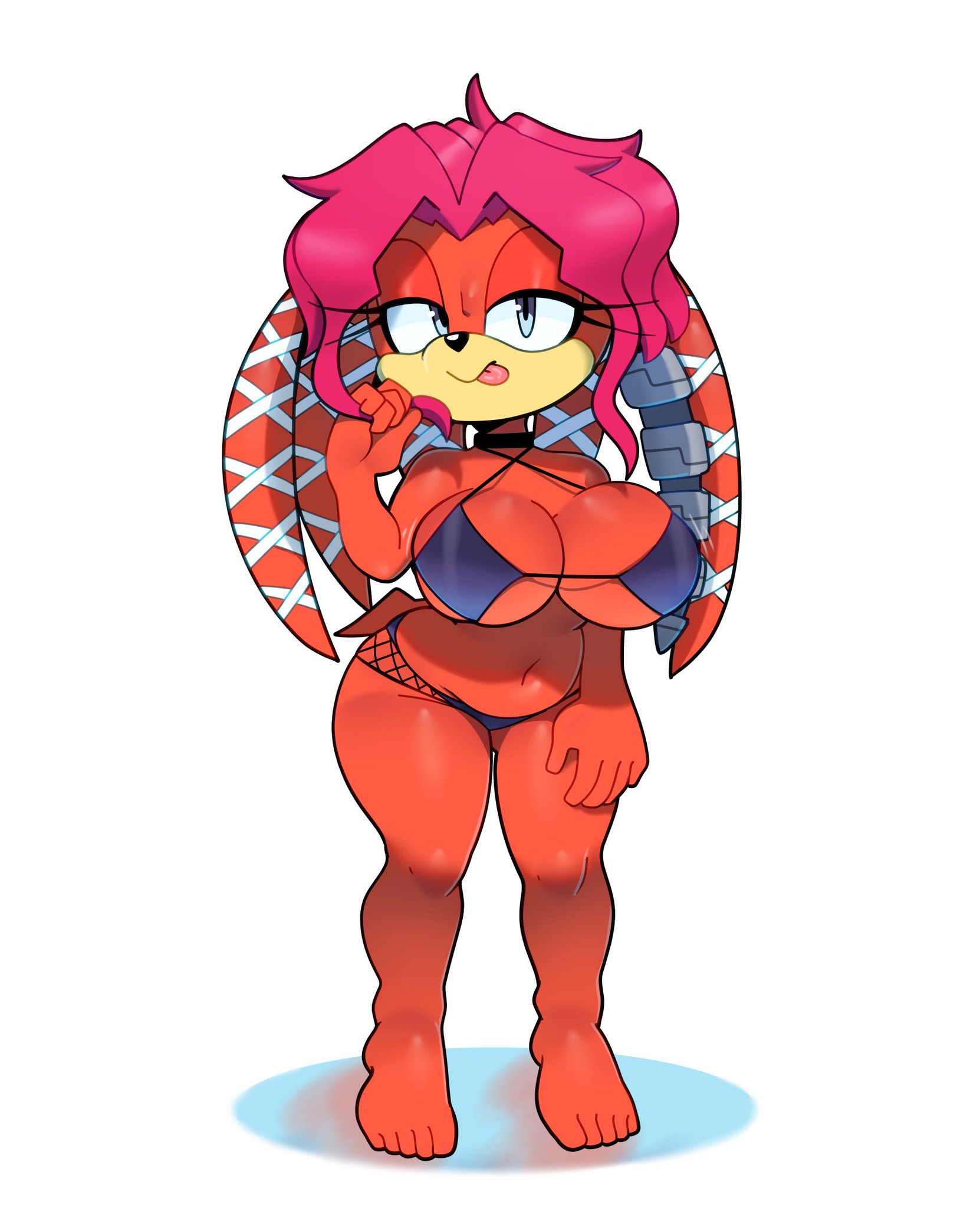 1girls, anthro, bikini, breasts, cleavage, echidna, female, lien-da, solo, somescrub, sonic (series)