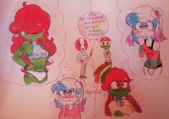 1boy 3girls bikini bolivia bolivia_(countryhumans) bolivian bolivian_clothes bolivian_flag countryhumans countryhumans_girl departamenthumans la_paz_(departamenthumans) latina latina_female peru peru_(countryhumans) peruvian peruvian_clothes puno_(departamenthumans) vapsiowo