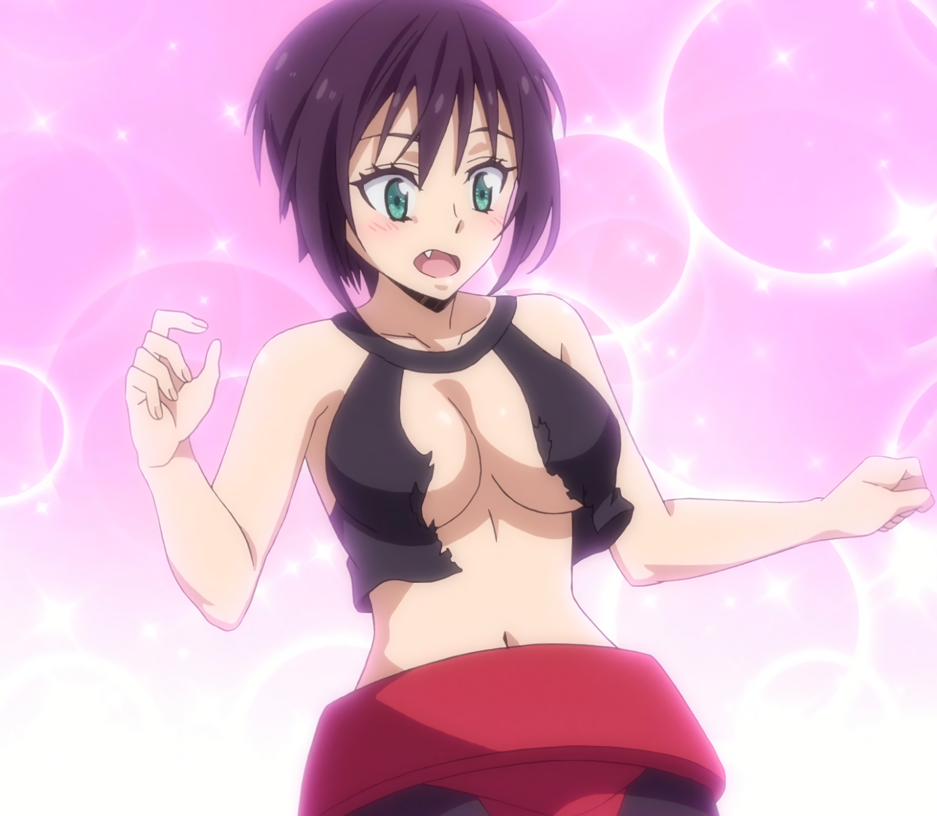 breasts, female, high resolution, oerba yun fang, official art, screen capture, screencap, solo, souka (tensei shitara slime datta ken), stitched, tagme, tensei shitara slime datta ken, torn clothes