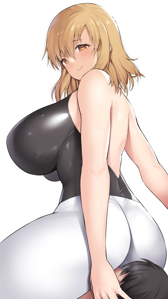 1boy 1girls ass big_ass big_breasts breasts facesitting female large_breasts male nagase_haruhito straight