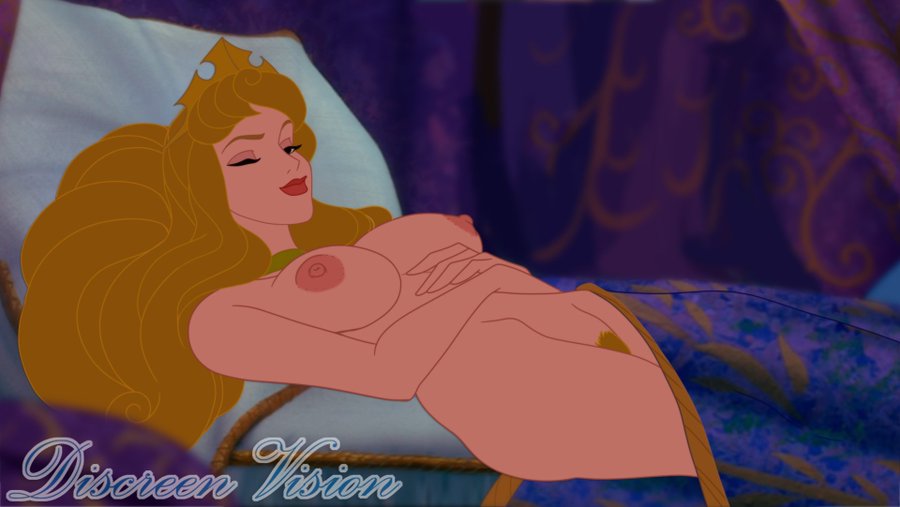 1girls, areola, areolae, artist logo, aurora (sleeping beauty), bare shoulders, bed, big breasts, blanket, blonde hair, breasts, busty, cleavage, crown, curtains, curvy, discreenvision, disney, disney princess, erect nipples, eyelashes, eyeshadow, female, female pubic hair, inusen, large breasts, light skin, light-skinned female, lipstick, long hair, lying, lying on back, nipples, nude, on back, one eye closed, pillow, princess, pubic hair, royalty, sleeping beauty (1959 film), smile, solo, solo female, thighs, voluptuous, wink