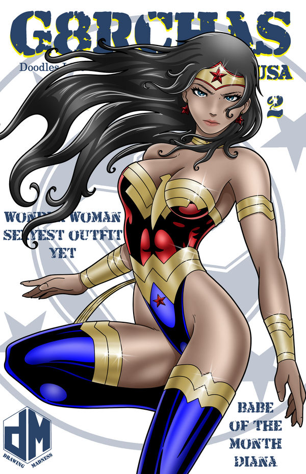 1girls amazonian black_hair dc dc_comics diana_prince female female_focus female_only fully_clothed g8rchas magazine magazine_cover one-piece solo solo_female solo_focus superheroine tan tan-skinned_female tan_skin tiara wonder_woman wonder_woman_(series)