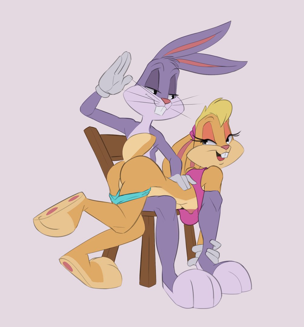 1boy, 1girls, anthro, areolae, ass, breasts, bugs bunny, female, fur, furry, hanging breasts, lola bunny, looney tunes, male, male/female, meme, nipples, rabbit, rabbit ears, rabbit humanoid, saran-rape, spanking, tagme, the looney tunes show, underboob, warner brothers