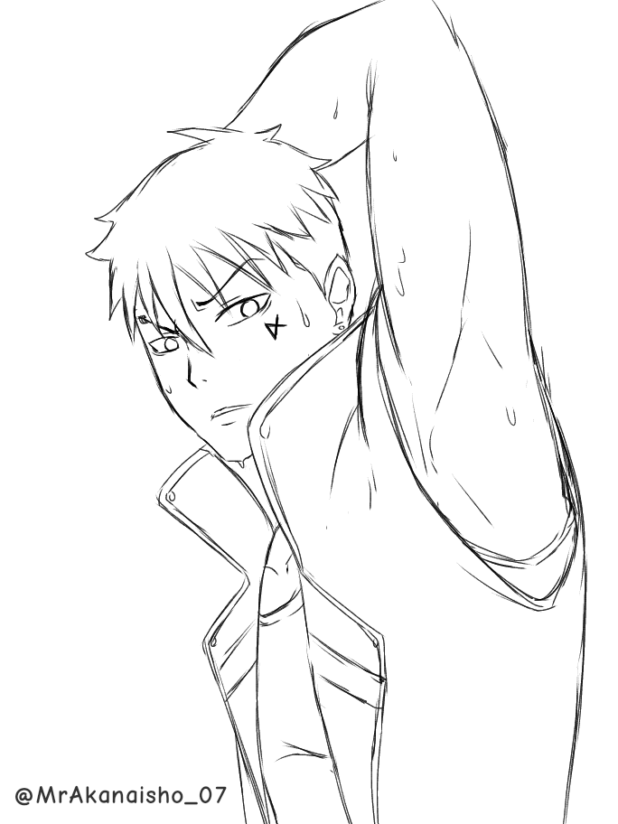 armpits boruto:_naruto_next_generations kawaki male male_only mr.akanaisho07 naruto sweat