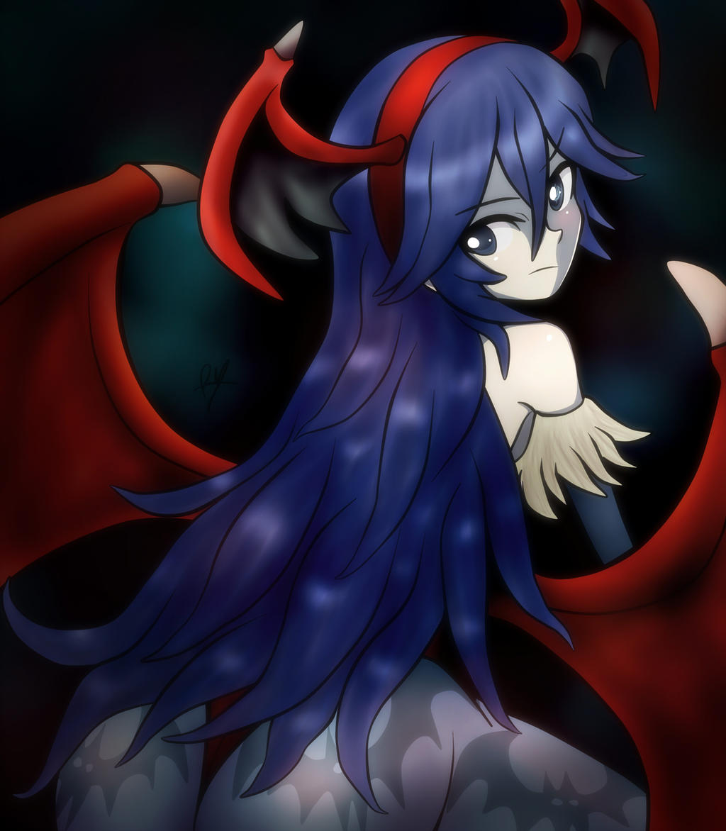 1girls ass bare_shoulders bat_print bat_wings blue_eyes blue_hair capcom clothing cosplay darkstalkers female fire_emblem fire_emblem_awakening fire_emblem_heroes girl huge_ass large_ass lilith_aensland lilith_aensland_(cosplay) long_hair looking_at_viewer looking_back lucina_(fire_emblem) monster_girl nintendo raydango solo tagme thick_thighs vampire_(game)