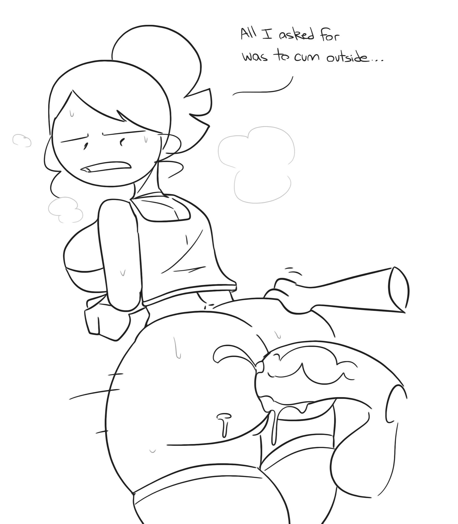 anal, anal sex, ass, big ass, cum on ass, female, huge cock, jaiden animations, jaidens mom, male, milf, mob face, penis, ponytail, simple background, slobbyslapper, sssir, sssir8, tagme, text, white background, youtube