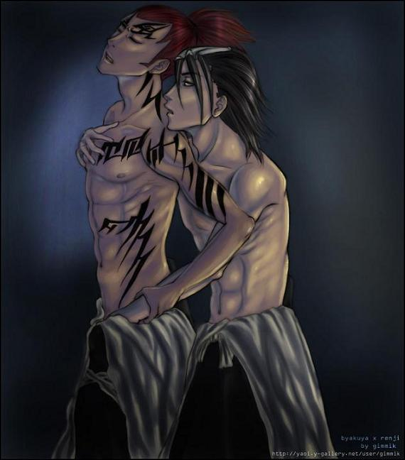 abarai_renji bleach byakuya_kuchiki kuchiki_byakuya renji_abarai tagme yaoi