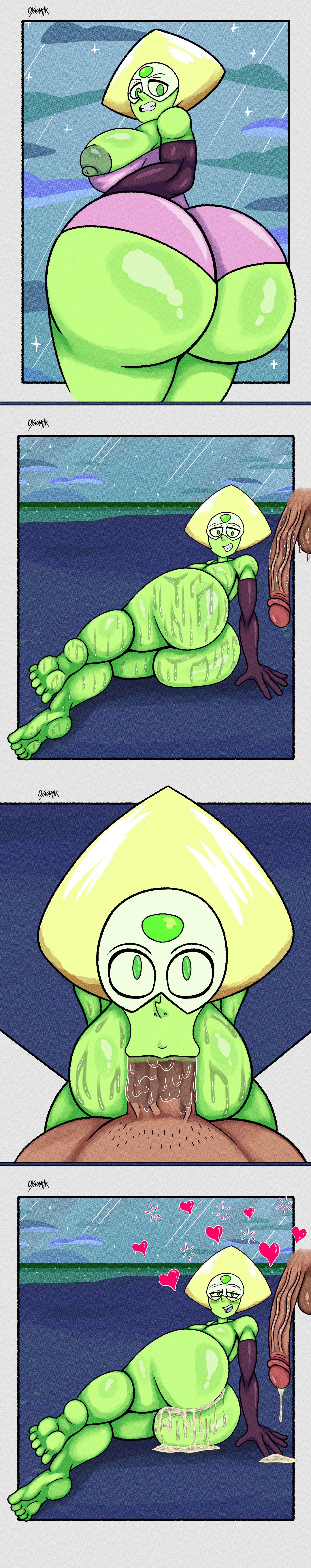 :>=, areolae, ass, barefoot, before and after, big ass, big breasts, big penis, blowjob, breasts, bubble ass, bubble butt, busty, cartoon network, clothing, cum, disembodied penis, dynamik808, edit, fellatio, female, female focus, gem (species), glans, green skin, hourglass figure, human, male, male pov, nipples, oral, oral penetration, oral sex, penis, peridot (steven universe), pov, saliva, saliva on penis, saliva trail, sex, sideboob, steven universe, sweat, tagme, veiny penis, wide hips