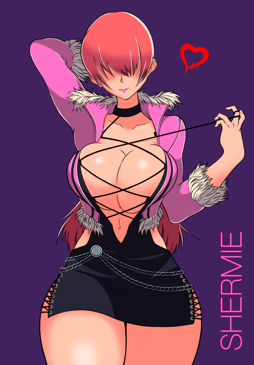 artist request, big breasts, breasts, bursting breasts, cleavage, female, king of fighters, large breasts, overflowing breasts, red hair, shermie (kof), snk, tagme