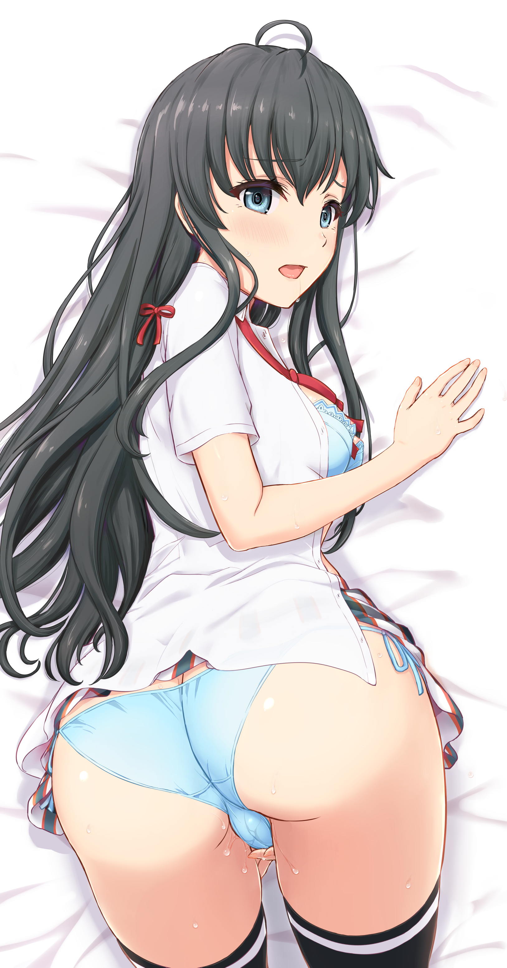ass, ass cleavage, ass crack, bra, butt crack, cameltoe, clothes pull, female, high resolution, inanaki shiki, masturbation, my teen romantic comedy snafu, open clothes, open shirt, pantsu, pussy, school uniform, skirt, skirt lift, skirt pull, string panties, tagme, thighhighs, underwear, uniform, vaginal juices, very high resolution, yukinoshita yukino