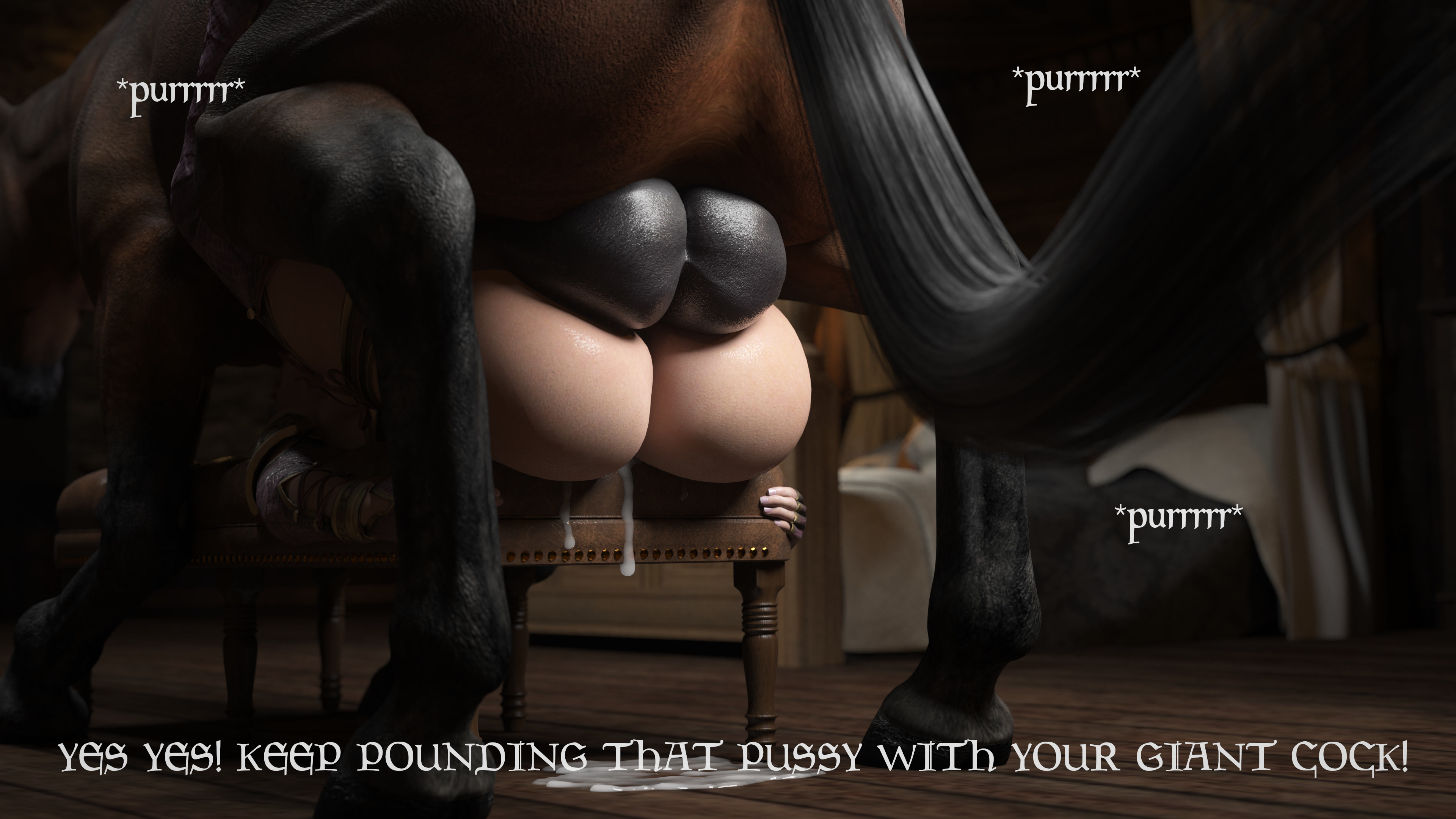 1boy, 1girls, 3d, 4k, absurdres, animal genitalia, balls, balls deep, blender, breasts, cleavage, comic, cum, cum in pussy, cum inside, cum leaking, erection, female, highres, horse, horsecock, huge balls, huge breasts, huge cock, huge testicles, icedev, isabella valentine, male, penis, pussy, sex, soul calibur, straight, testicles, text, thick thighs, wide hips, zoophilia