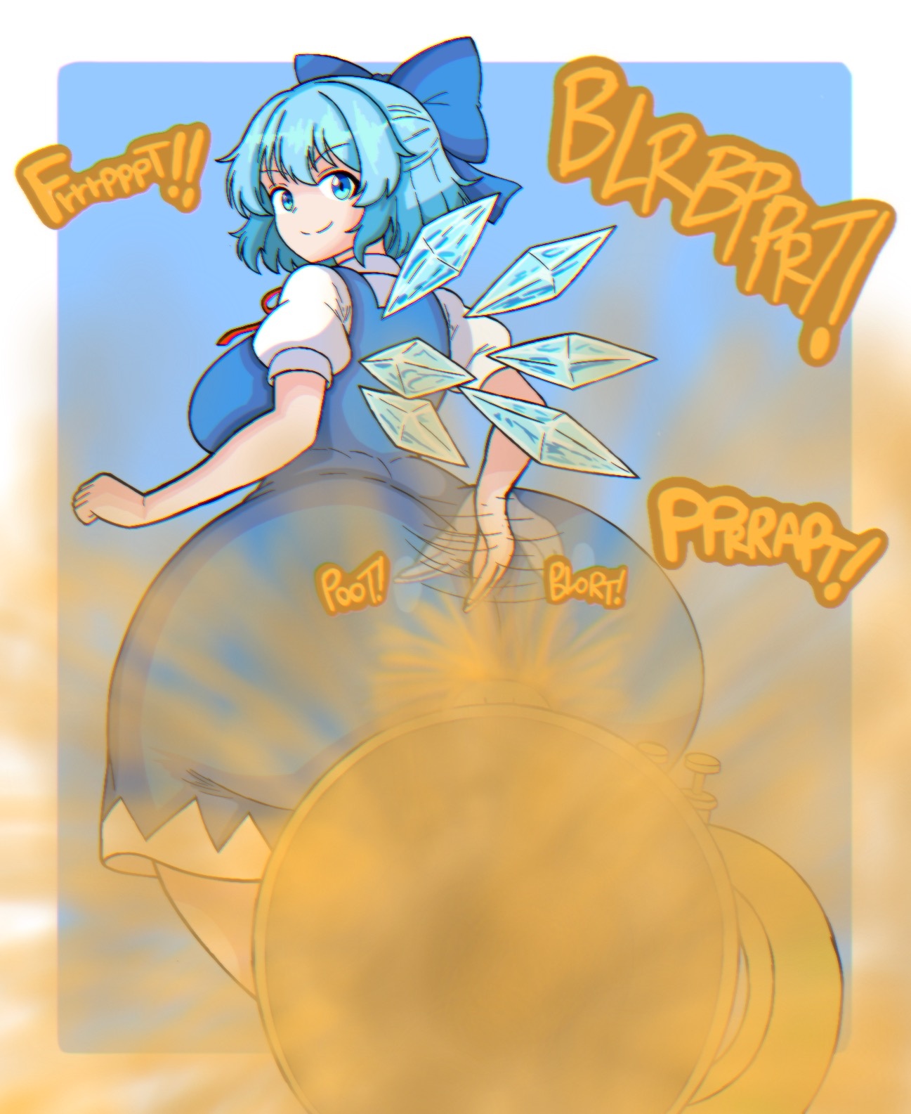 cirno, commission, fart, fart fetish, touhou, tuba, yoshizilla, zaemonbrap