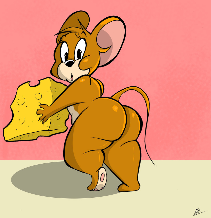 1boy, ass, ass crack, butt crack, cartoon network, cheese, furry, jerry mouse, looking back, male, male focus, male only, metro-goldwyn-mayer, rear view, tail, tom and jerry
