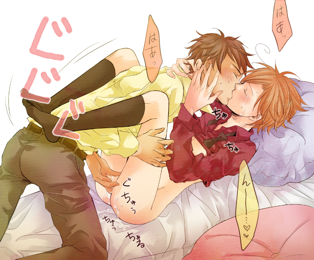 antonio_fernandez_carriedo axis_powers_hetalia fingering kissing lovino_vargas male_only romano_(hetalia) spain_(hetalia) tagme yaoi