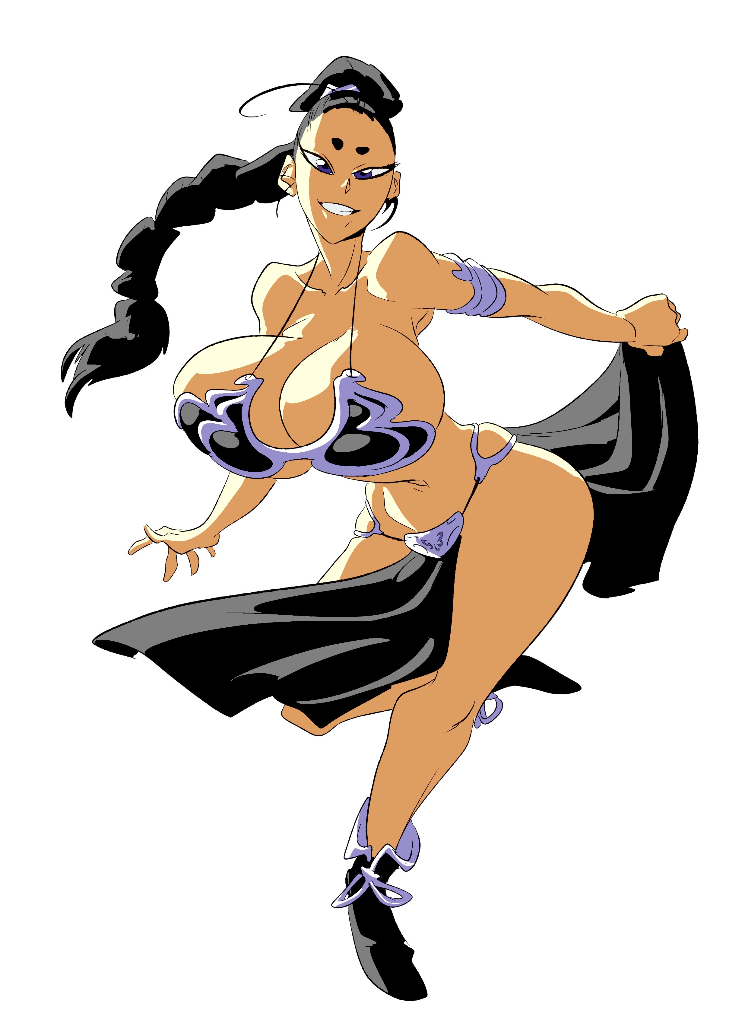 1girls, 2d, big breasts, black hair, blackfire, breasts, cosplay, cute, dc, dc comics, female, female only, huge breasts, komand'r, large breasts, long hair, metal bikini, partially clothed, ponytail, purple eyes, slave leia (cosplay), slb, smooth skin, solo, solo female, solo focus, star wars, tan skin, tan-skinned female, teen titans, thick thighs, wide hips