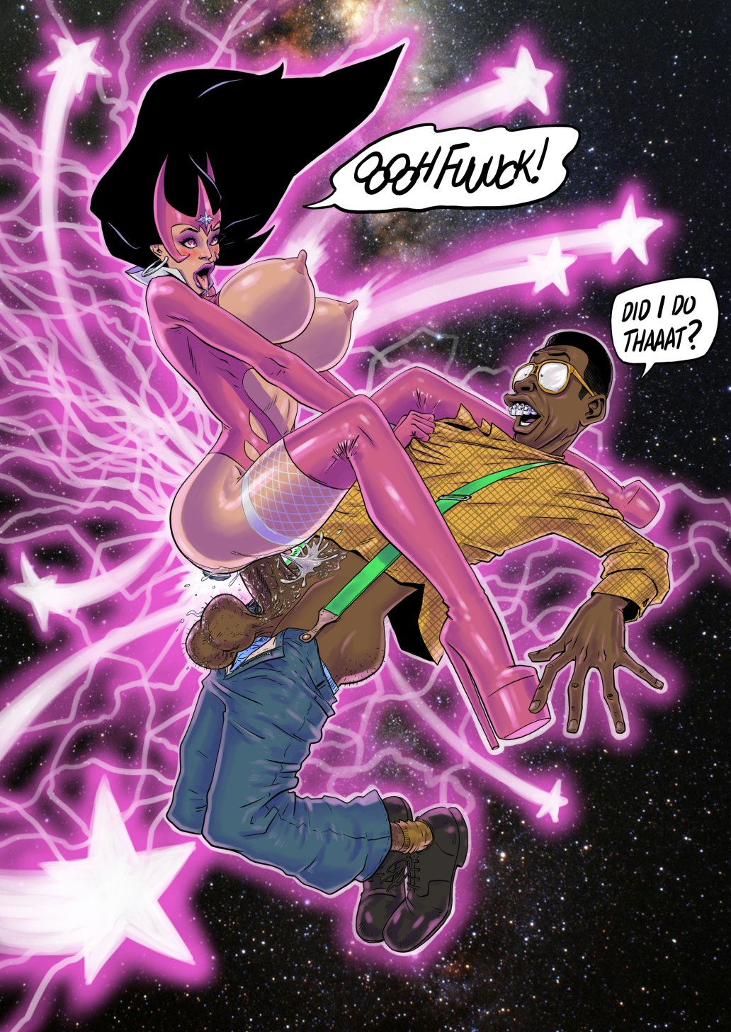 1boy 1girls actor african african_male ahe_gao bimbo busty carol_ferris celebrity crossover dark-skinned_male dark_skin dc dc_comics family_matters fenris_comix green_lantern_(series) hourglass_figure in_character interracial jaleel_white melanin nerd parody penetration penis platform_heels sex star_sapphire_(dc) star_sapphire_corps steve_urkel stiletto_heels tagme very_high_heels violet_lantern wide_hips