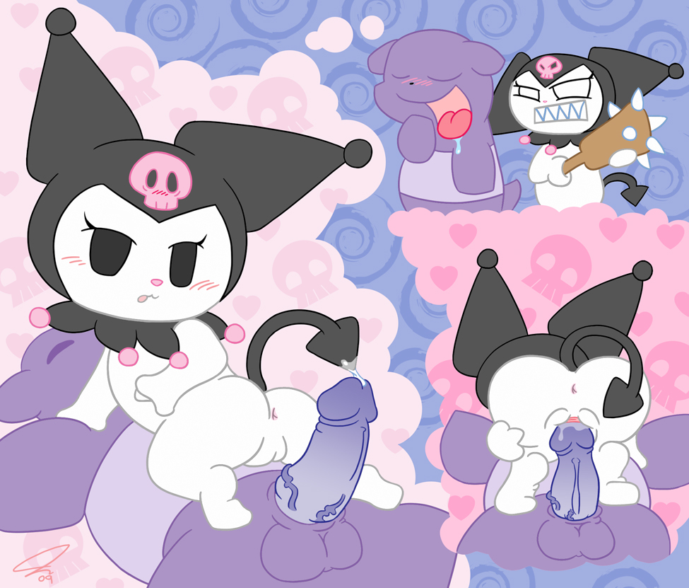 1boy 1boy1girl 1girls 2009 baku_(sanrio) female kuromi male male/female onegai_my_melody psyredtails sanrio tagme