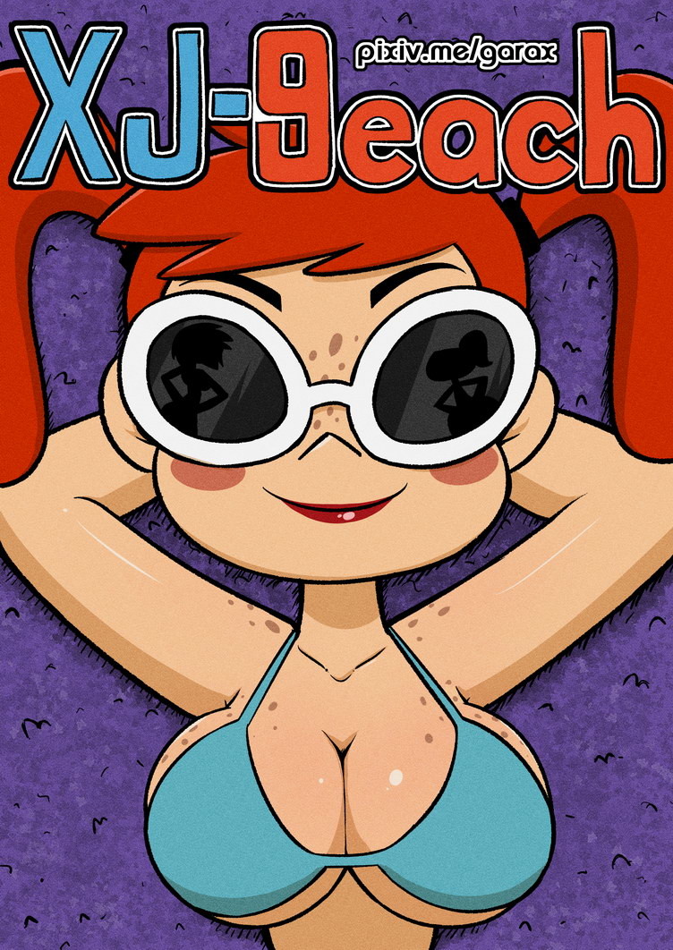 female garabatoz jenny_wakeman jenny_wakeman_(exo-skin) my_life_as_a_teenage_robot personification red_hair smile swimsuit xj-9