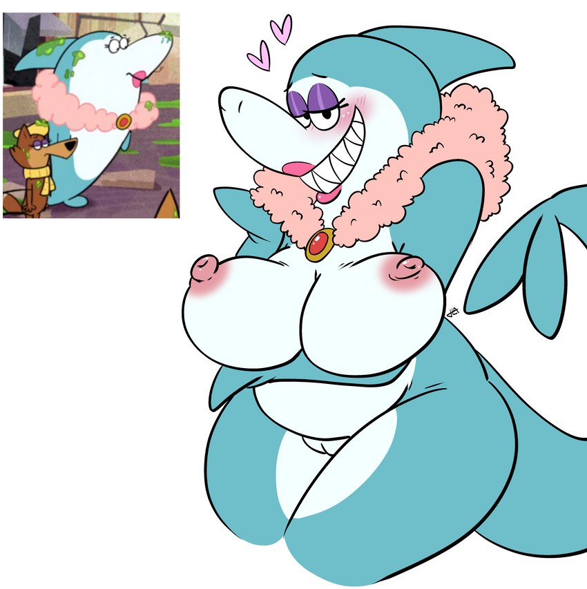 anthro artist_request breasts chubby chubby_anthro female hanna-barbera hbo_max jabberjaw jabberjaw_(character) jellystone_(hbo_max) nipples pussy rule_63 shark shark_girl warner_brothers