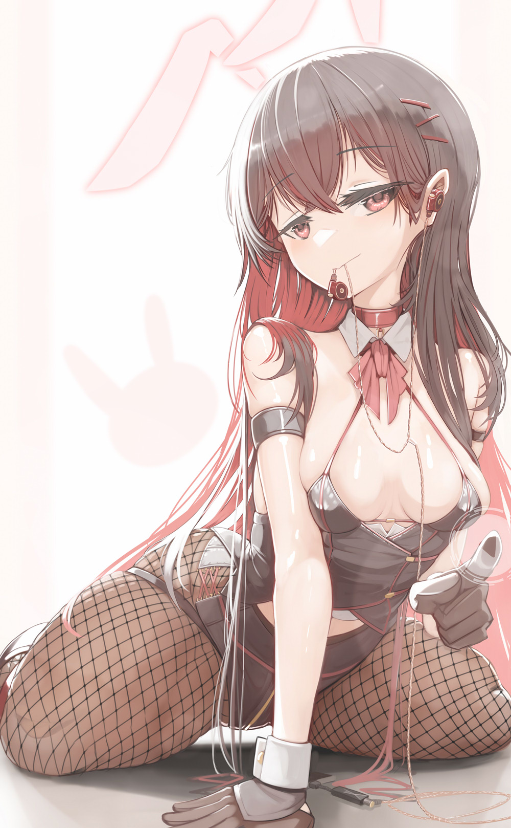 bending_forward bending_over bent_over big_ass bunny_costume bunny_ears bunny_girl bunnysuit fishnets genek leaning_forward long_hair pantyhose petite petite_body petite_female small_breasts smile smiling smiling_at_viewer teenager thick_thighs wide_hips