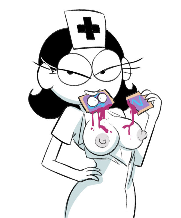 1girls 2015 areolae bedroom_eyes black_hair breasts breasts_out eyelashes female food food_prey herny jelly_filling living_food looking_at_viewer mascot mascots naughty_face nipples no_bra nurse nurse_cap nurse_clothing nurse_poptarts nurse_uniform open_shirt pop-tart pop-tart_girl pop-tarts tits