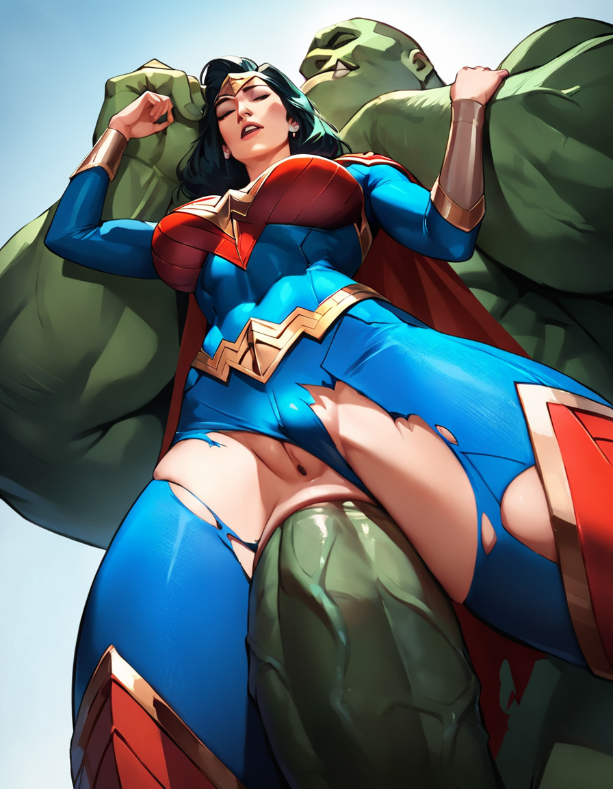 1boy 1girls ai_generated anal anal_insertion anal_penetration anal_sex anus asshole black_hair bulge chico88 closed_eyes crossover curvaceous curvy curvy_body curvy_female curvy_figure dc dc_comics deep_penetration diana_prince duo exposed exposed_anus exposed_vagina eyes_closed female from_behind_position fucking green_hair green_skin heroine heterosexual hourglass_figure huge_cock hulk hulk_(series) light-skinned_female light_skin long_hair low-angle_view male male/female man marvel marvel_comics muscular muscular_male open_mouth penetration penis penis_in_ass pussy reverse_stand_and_carry_position ripped_clothing sex size_difference stable_diffusion standing standing_doggy_style standing_sex straight superhero superhero_costume superheroes superheroine teeth torn_clothes vagina voluptuous voluptuous_female woman wonder_woman wonder_woman_(series)