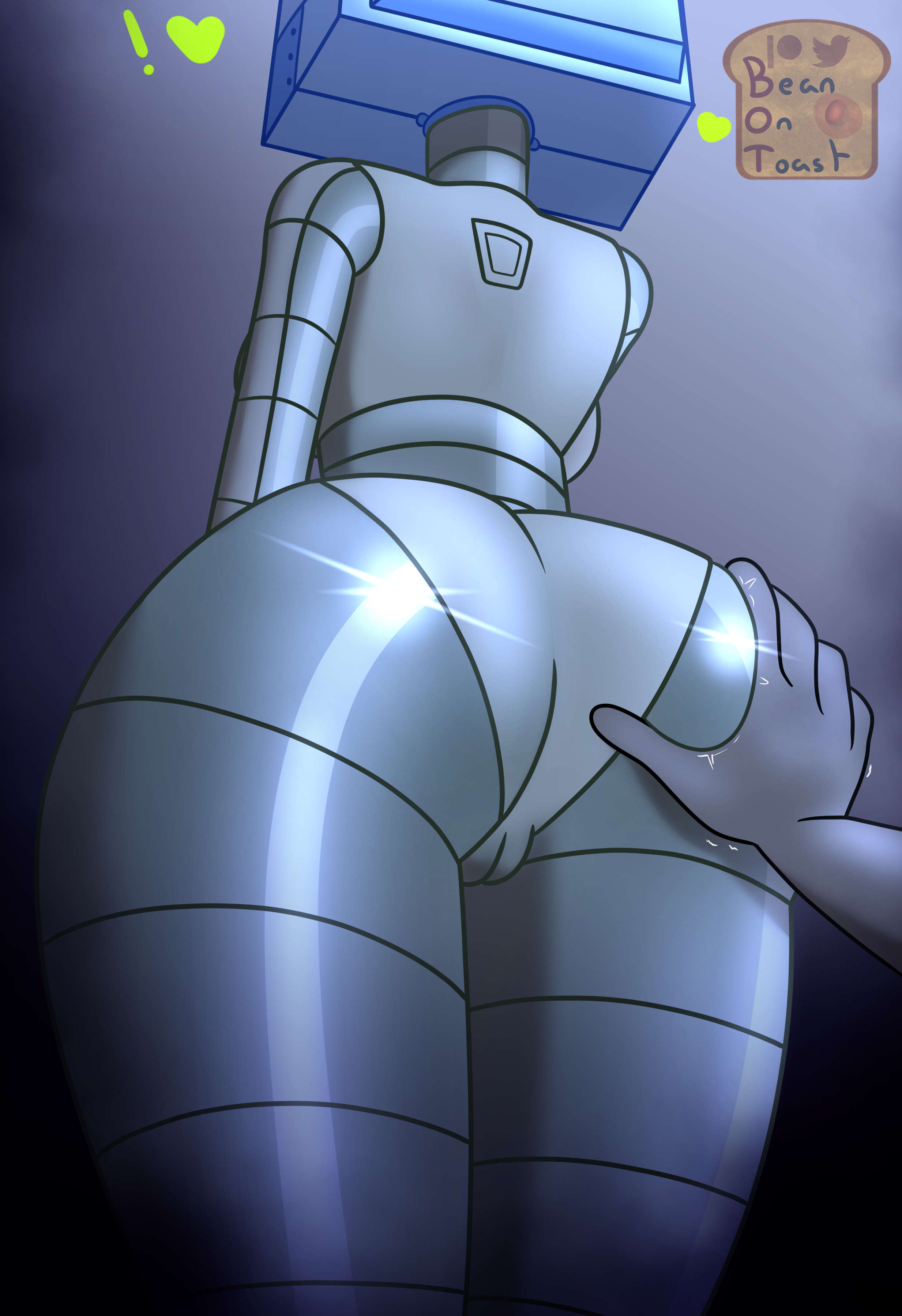 2d, beanontoast, female, humanoid, karen plankton, presenting hindquarters, robot, robot girl, robot humanoid, spongebob squarepants, tv, tv head