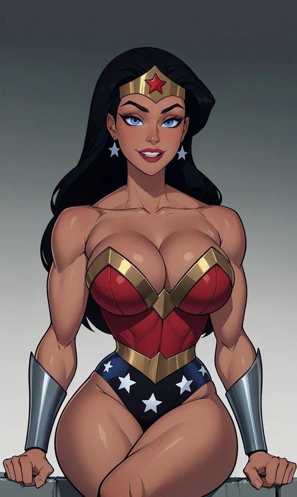 1girls, ai generated, belt, big breasts, black hair, blue eyes, breasts, cleavage, curvaceous, curvy, curvy body, curvy female, curvy figure, dc, dc comics, dcau, female, heroine, justice league, justice league unlimited, leotard, solo, superhero, superhero costume, superheroine, thick thighs, tiara, voluptuous, voluptuous female, wide hips, wonder woman, wonder woman (series)