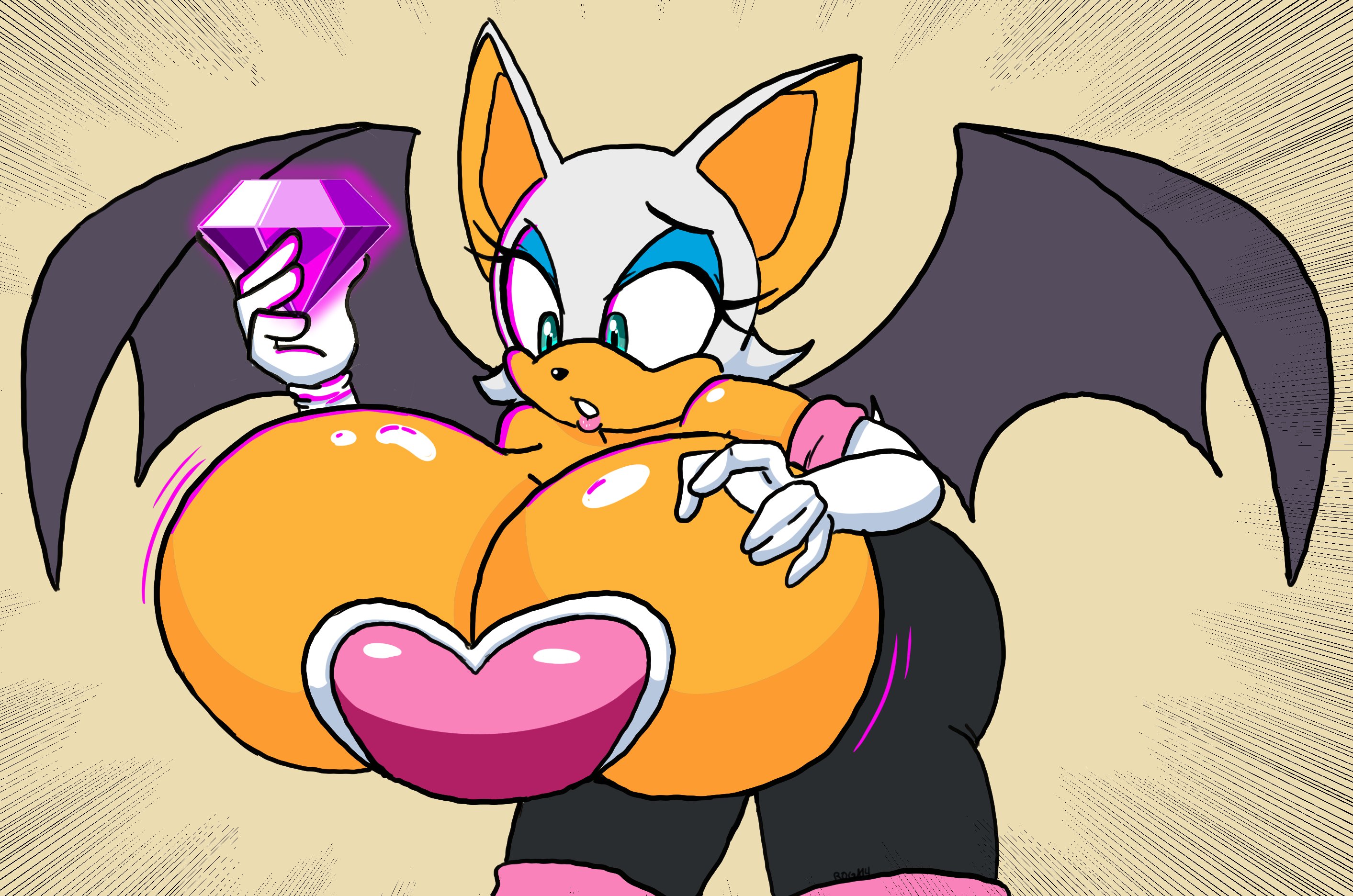 1girls, anthro, ass, barely contained, barely contained breasts, bat, blue eyes, breast expansion, breast growth, breast growth (enlargement), breasts, breasts too big, chiropteran, female, huge ass, imminent wardrobe malfunction, inconvenient boobs, inconvenient breasts, looking at own breasts, looking down, looking down at breasts, looking down at self, makeup, massive breasts, membranous wings, roga14, rouge the bat, sega, sonic (series), thick thighs, wardrobe malfunction, white hair, wide hips
