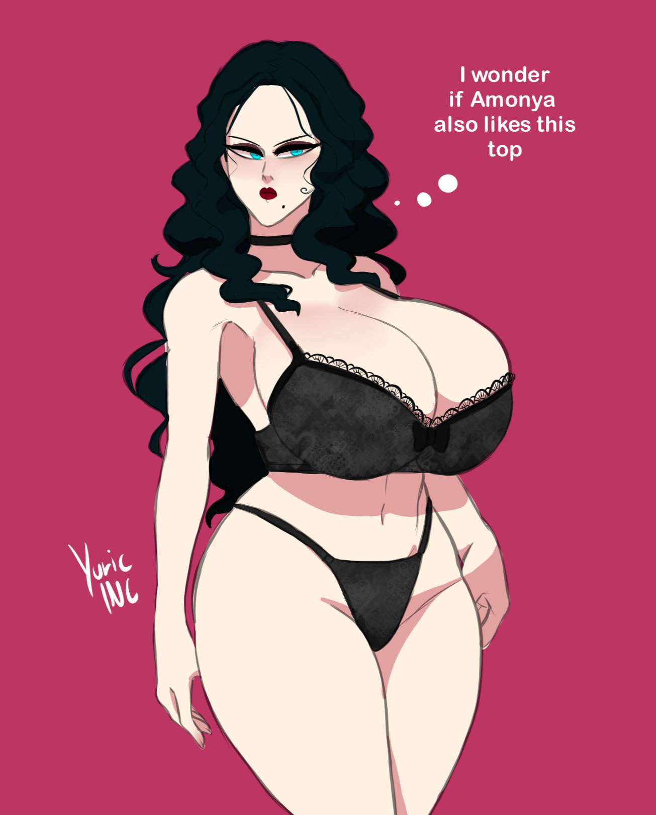 big_breasts bra colored_sketch huge_breasts hyper_breasts large_breasts panties silvia_(yuric_inc) sketch thick_thighs underwear underwear_only voluptuous wide_hips yuric_inc