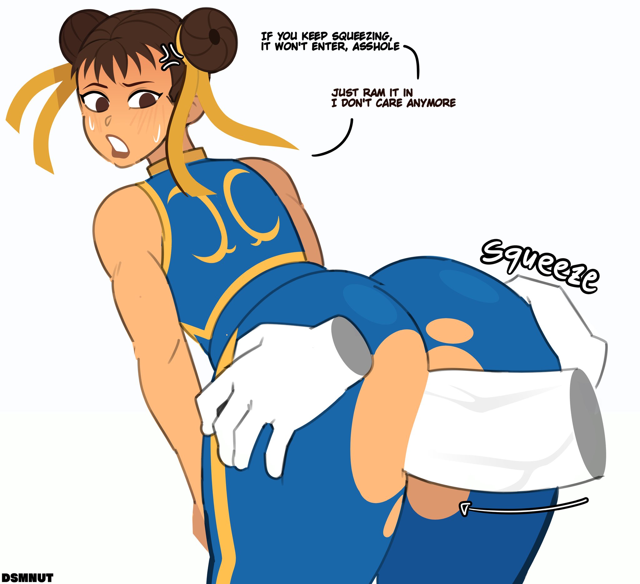 1boy, 1girls, 2024, anger vein, annoyed, anon, arched back, artist name, asian, asian female, ass, ass grab, ass squeeze, athletic, athletic female, back, back view, bare arms, bending forward, bending over, bent over, big ass, big penis, blush, brown eyes, brown hair, capcom, chinese female, chun-li, clothed, clothed female, clothes, clothing, disembodied hand, disembodied penis, dsmnup, duo, english text, erection, female, female focus, female penetrated, fit, fit female, from behind, from behind position, genitals, hair, hands on legs, hi res, huge cock, human, impatient, just the tip, large ass, large penis, leaning forward, legs together, light skin, light-skinned female, looking back, male, male penetrating, male penetrating female, male/female, medium hair, open mouth, partial male, penetration, penis, rear view, ripped bodysuit, ripped clothing, sex, sex from behind, simple background, squeezing butt, standing, straight, street fighter, street fighter alpha, talking, tan body, tan skin, tan-skinned female, text, thick penis, thick thighs, thighs, torn bodysuit, torn clothes, unseen male face, white background, wide hips