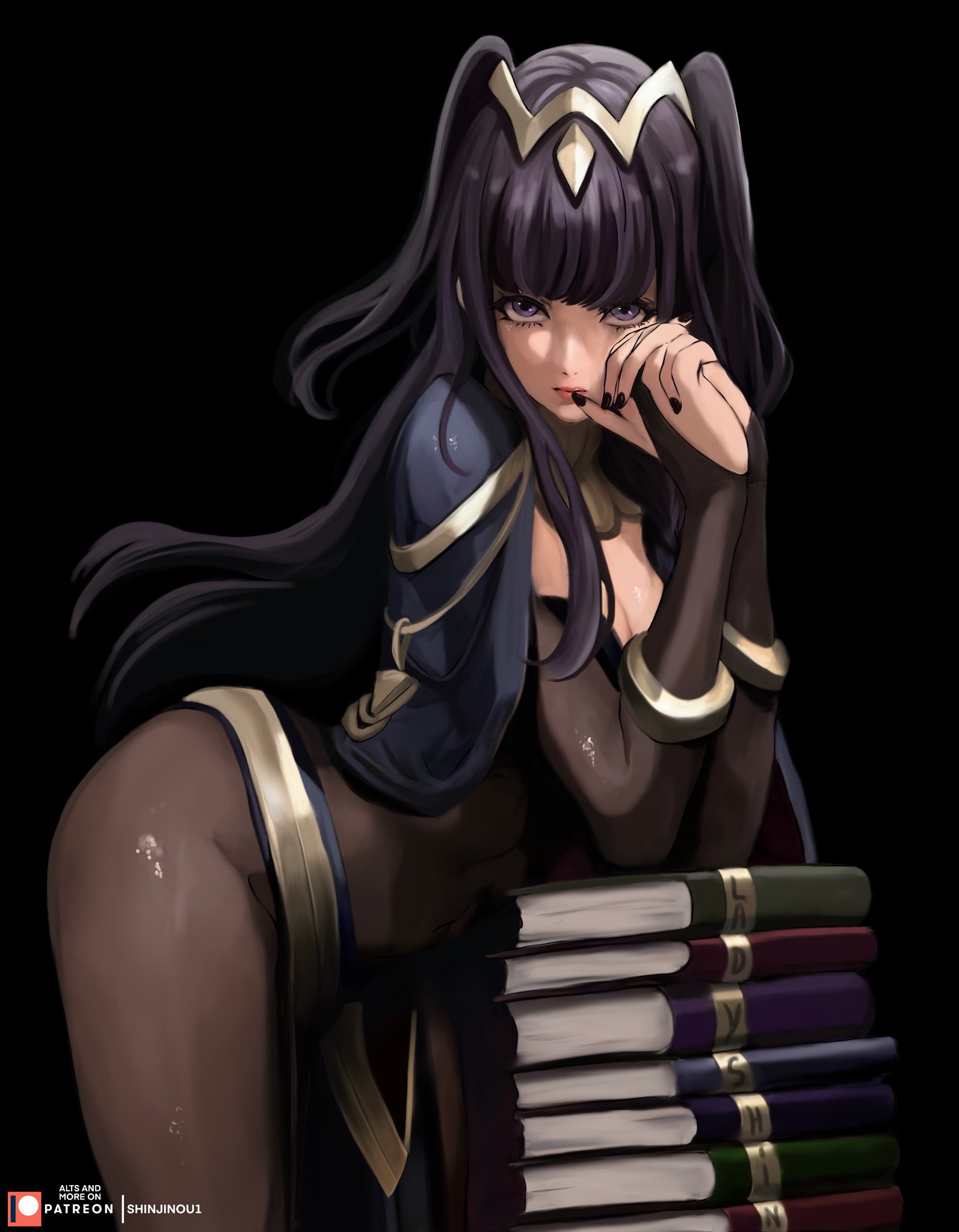 2024, bodystocking, fire emblem, fire emblem awakening, fully clothed, looking at viewer, shinjinou, tagme, tharja (fire emblem)