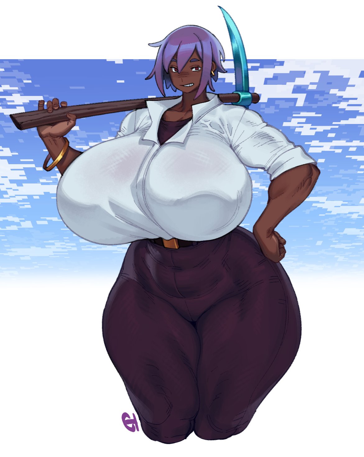 ass, dark-skinned female, efe (minecraft), eigaka, female, female focus, female only, fully clothed, fully clothed female, microsoft, minecraft, mojang, tagme (artist), video games